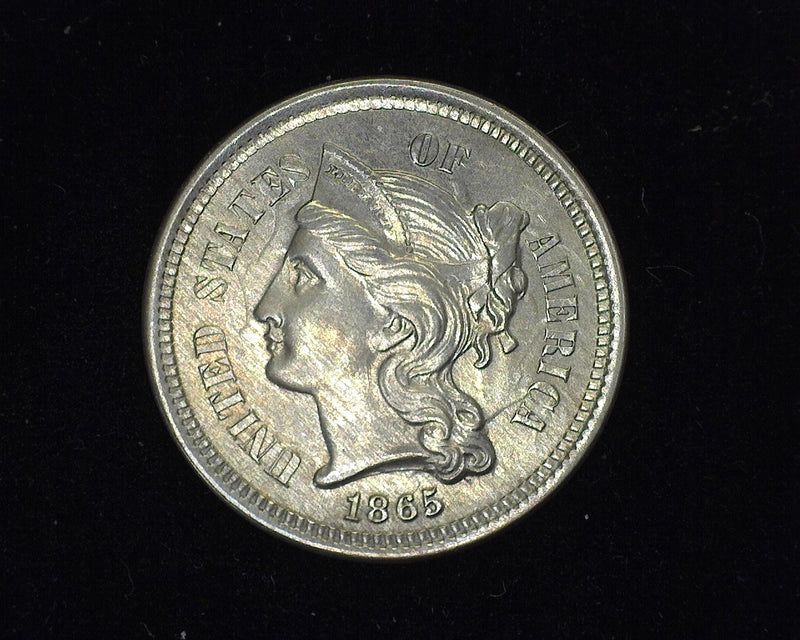 1865 Three Cent Nickel BU Gem! - US Coin