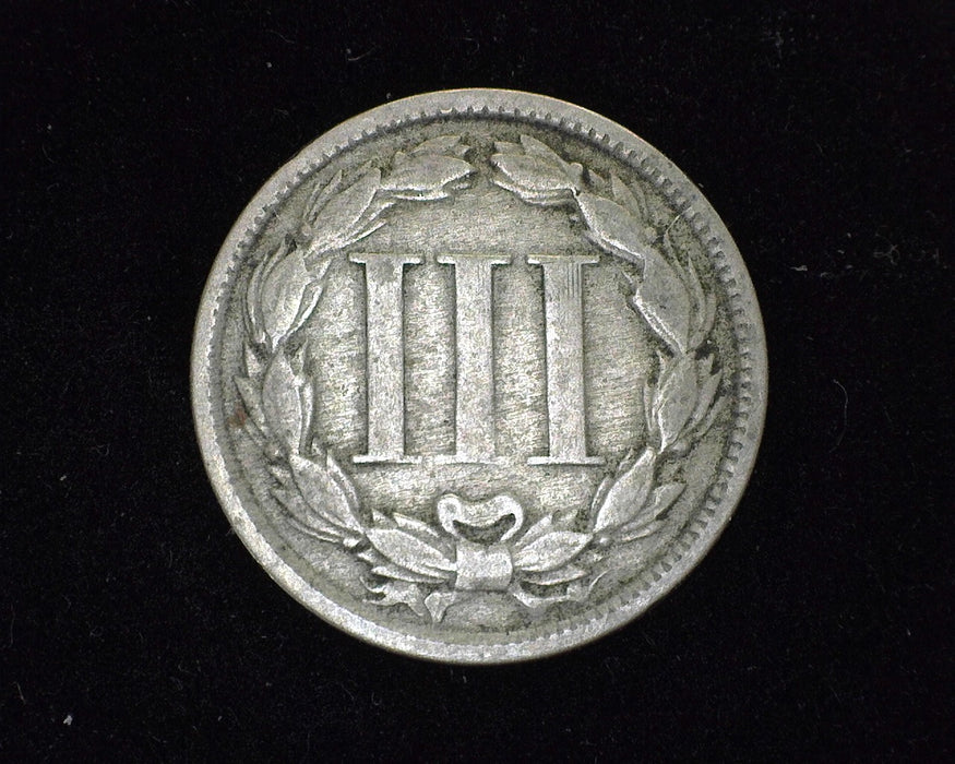 1865 Three Cent Nickel VG - US Coin