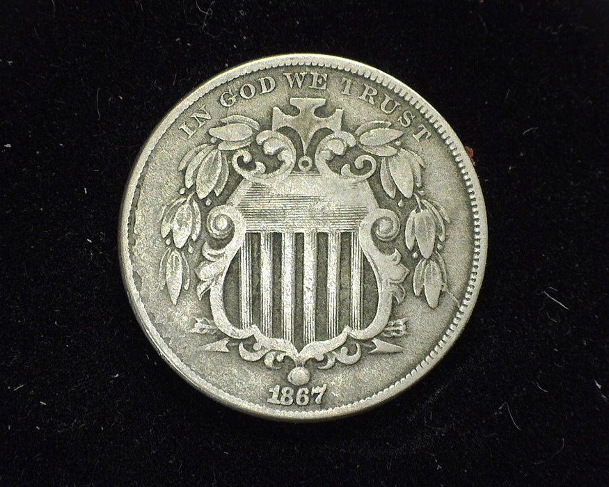 1867 Rays Shield Nickel VF - US Coin
