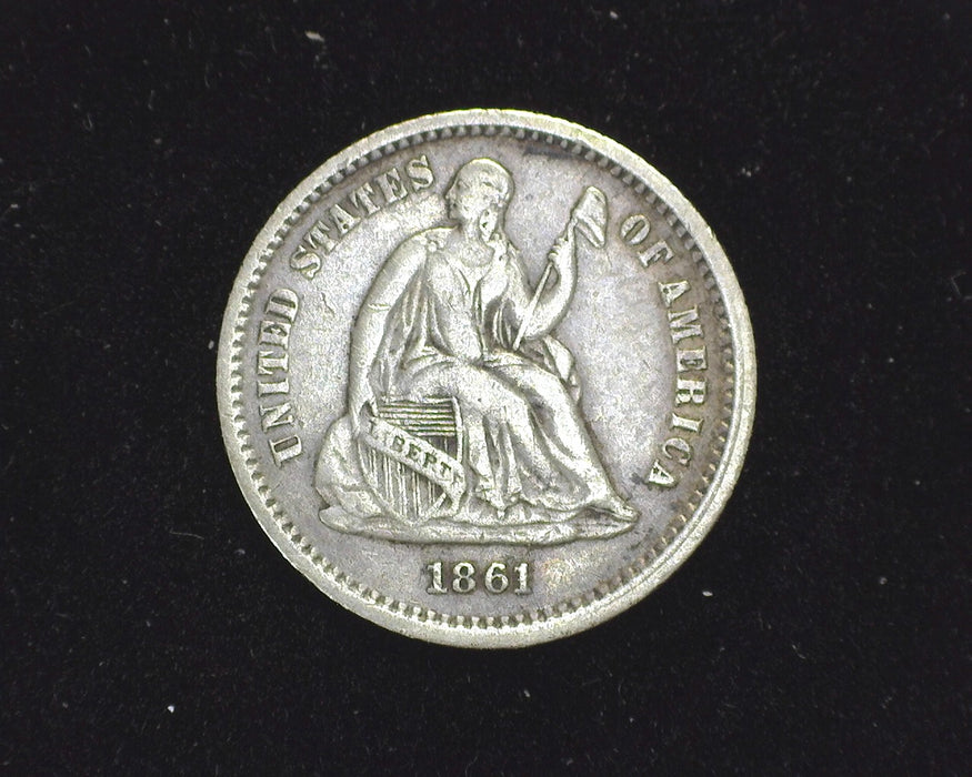 1861 Liberty Seated Half Dime F - US Coin