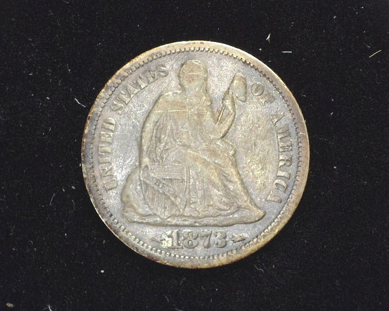 1873 Liberty Seated Dime F Arrows - US Coin