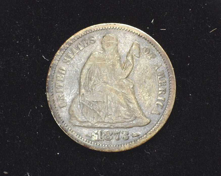 1873 Liberty Seated Dime F Arrows - US Coin