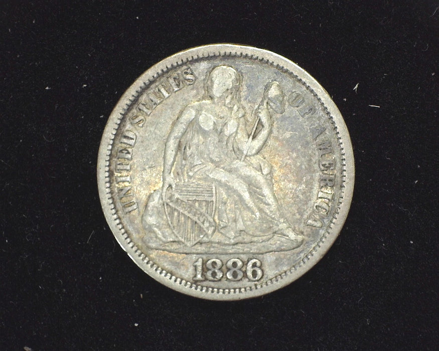 1886 Liberty Seated Dime F/VF - US Coin