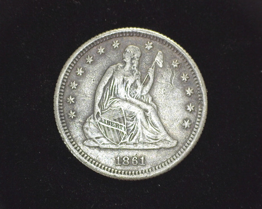 1861 Liberty Seated Quarter XF - US Coin