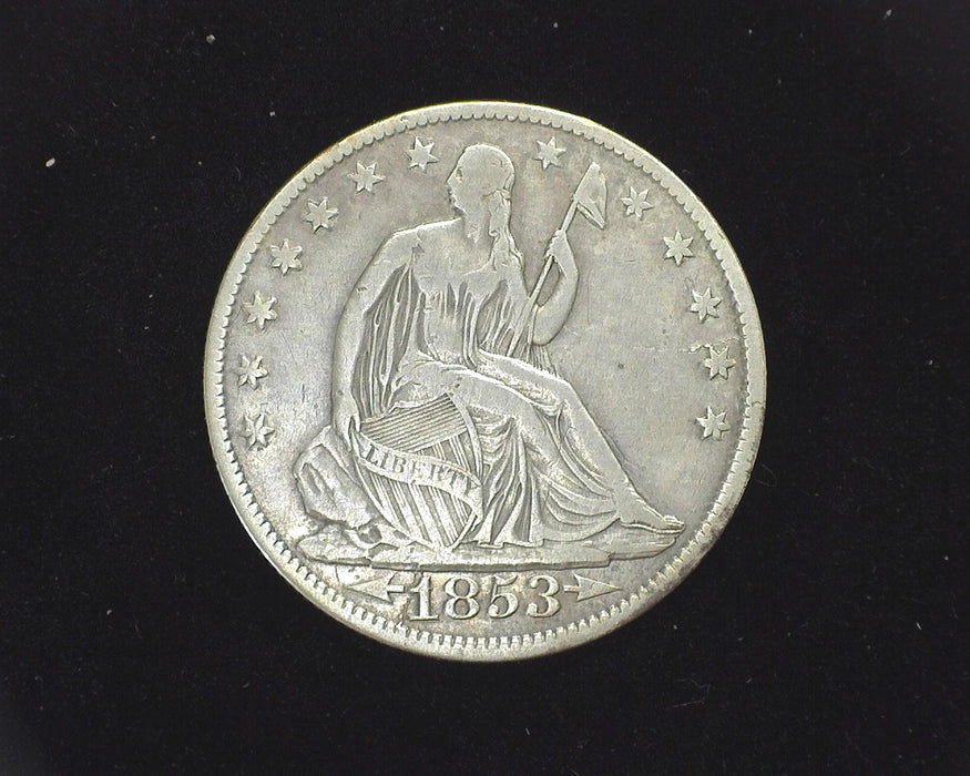 1853 O Arrows and Rays Seated Liberty Half Dollar VF - US Coin