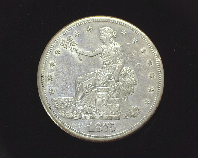 1875 S Trade Dollar AU Chop mark - US Coin