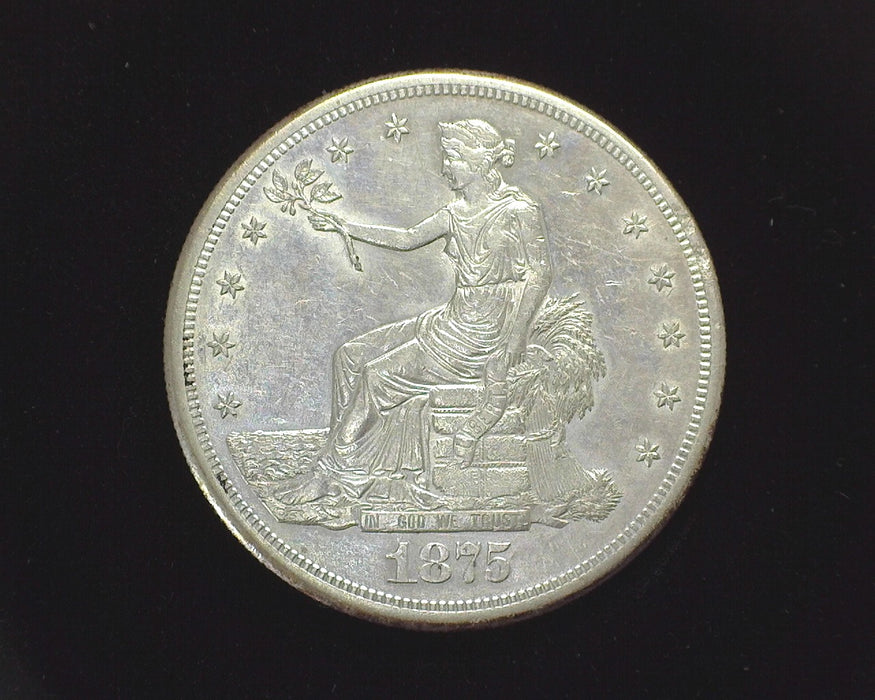 1875 S Trade Dollar AU Chop mark - US Coin
