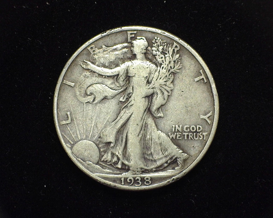 1938 D Liberty Walking Half Dollar F - US Coin