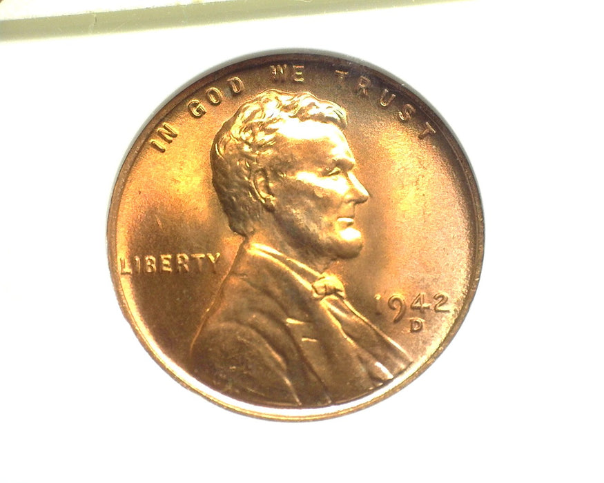 1942 D Lincoln Wheat Penny/Cent ANACS MS66 Red - US Coin
