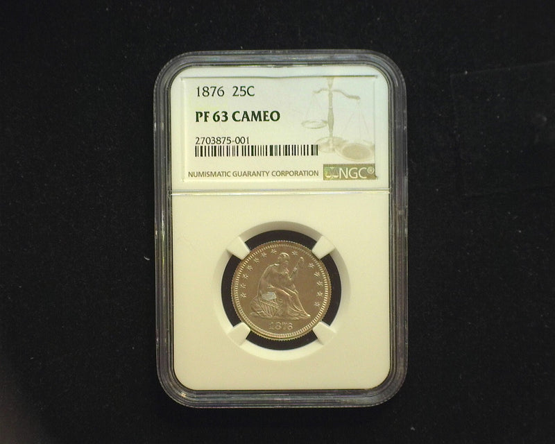 1876 Liberty Seated Quarter PF 63 NGC - US Coin