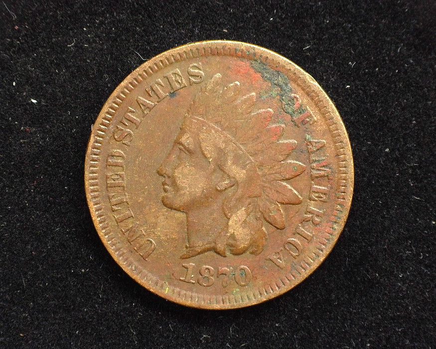 1870 Indian Head Penny/Cent F Slight corrosion - US Coin