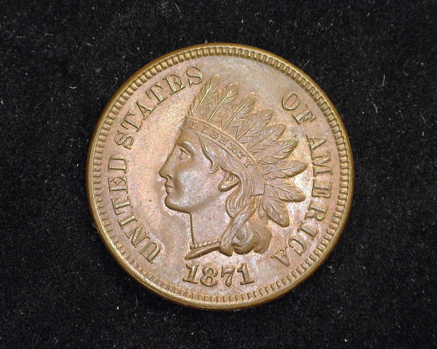 1871 Indian Head Penny/Cent BU-63 R&B - US Coin