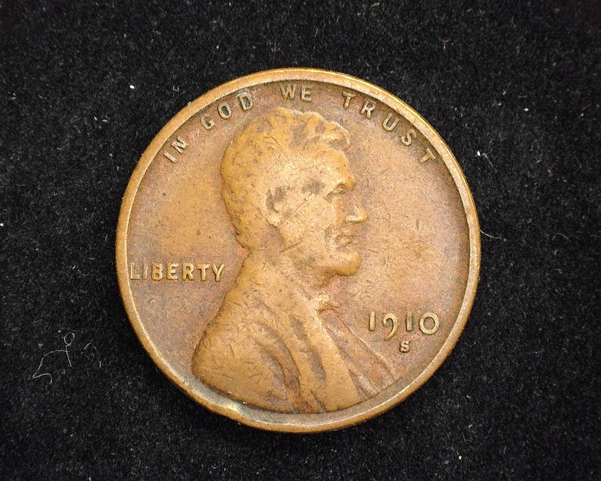 1910 S Lincoln Wheat Penny/Cent VG/F - US Coin