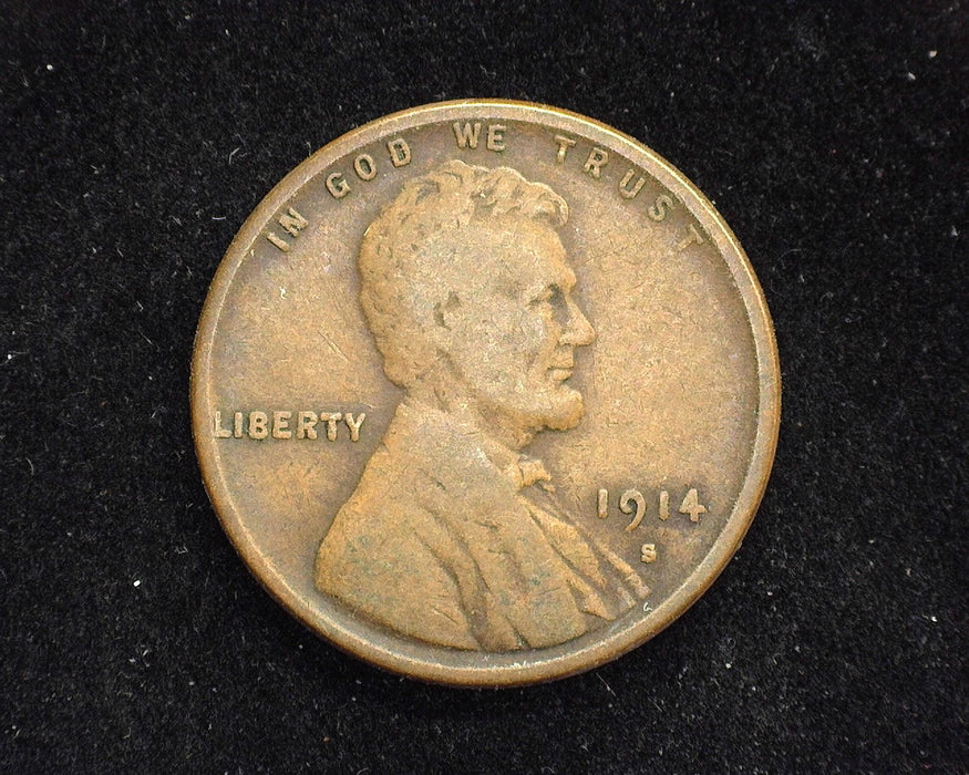 1914 S Lincoln Wheat Penny/Cent VG - US Coin