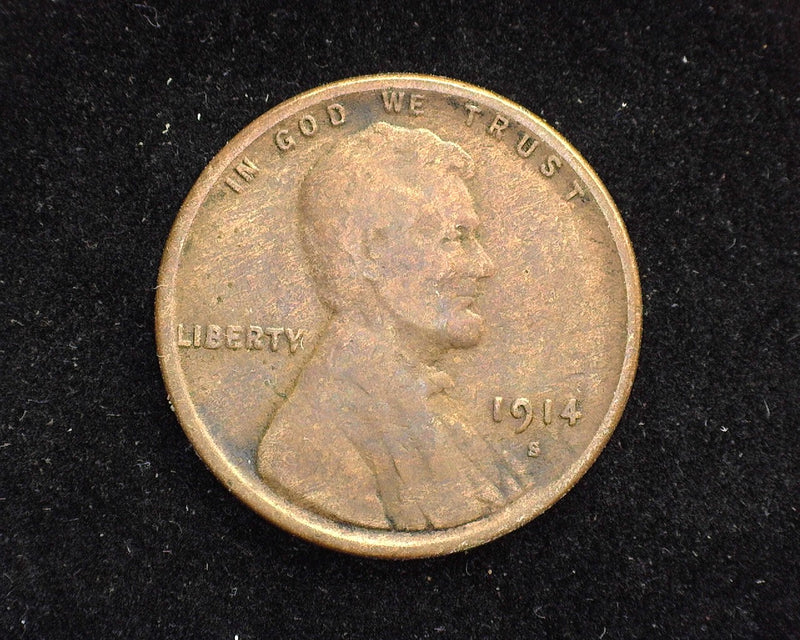 1914 S Lincoln Wheat Penny/Cent VG - US Coin