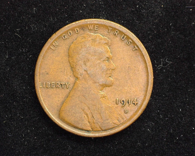 1914 S Lincoln Wheat Penny/Cent F - US Coin