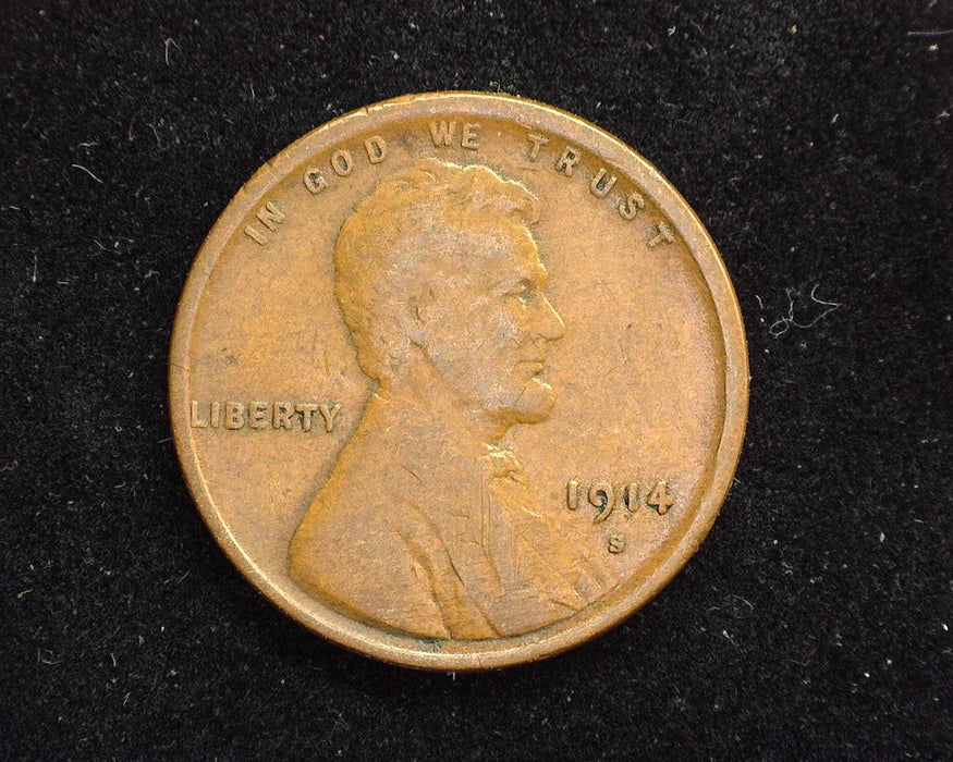 1914 S Lincoln Wheat Penny/Cent F - US Coin