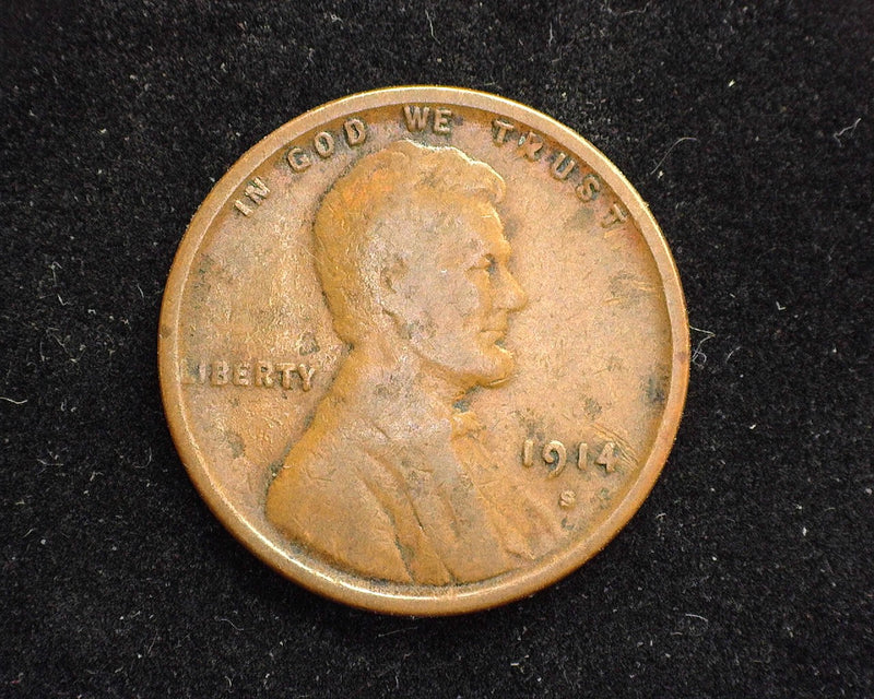 1914 S Lincoln Wheat Penny/Cent VG - US Coin