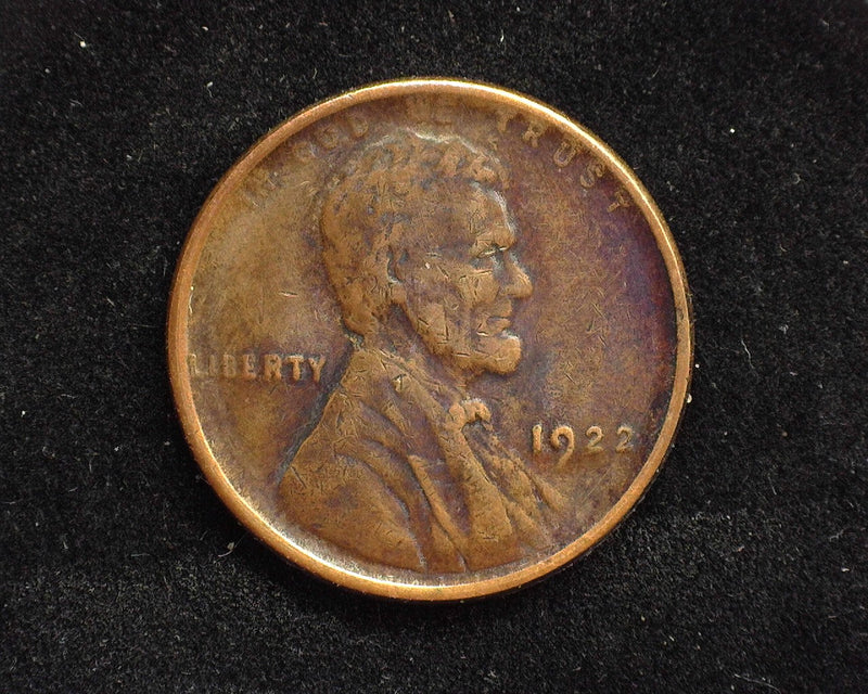 1922 Lincoln Wheat Penny/Cent VF+ Plain - US Coin
