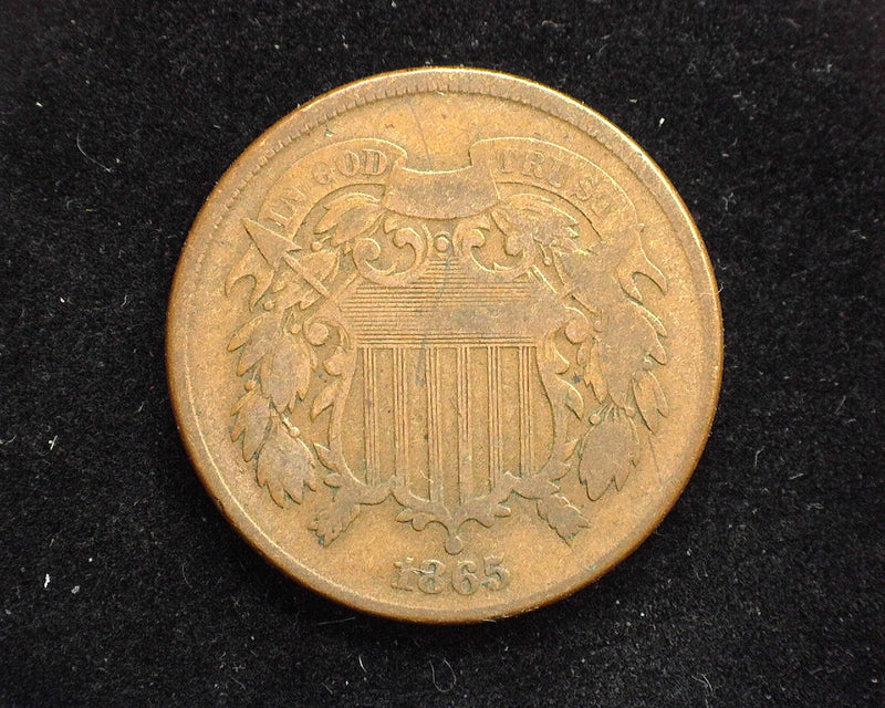 1865 Two Cent Piece VG - US Coin
