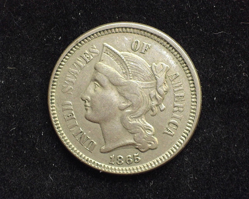 1865 Three Cent Nickel VF/XF - US Coin