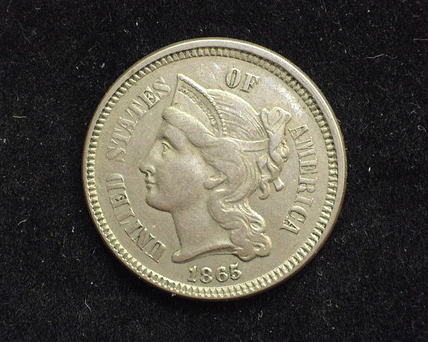 1865 Three Cent Nickel VF/XF - US Coin
