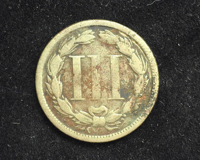 1865 Three Cent Nickel G corrosion - US Coin