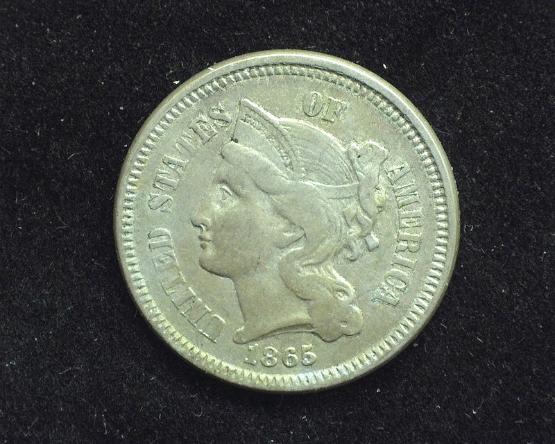 1865 Three Cent Nickel F - US Coin