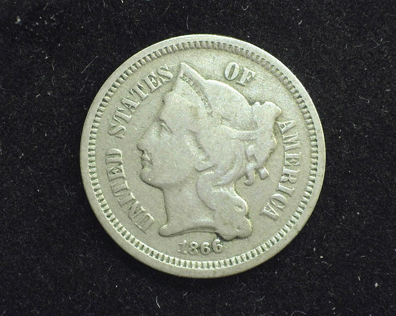 1866 Three Cent Nickel G - US Coin