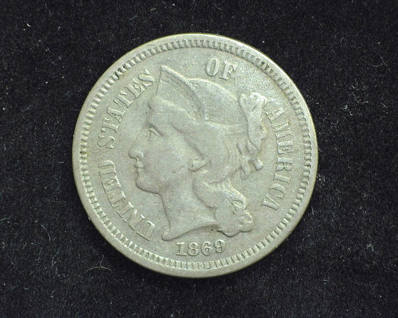 1869 Three Cent Nickel VF - US Coin