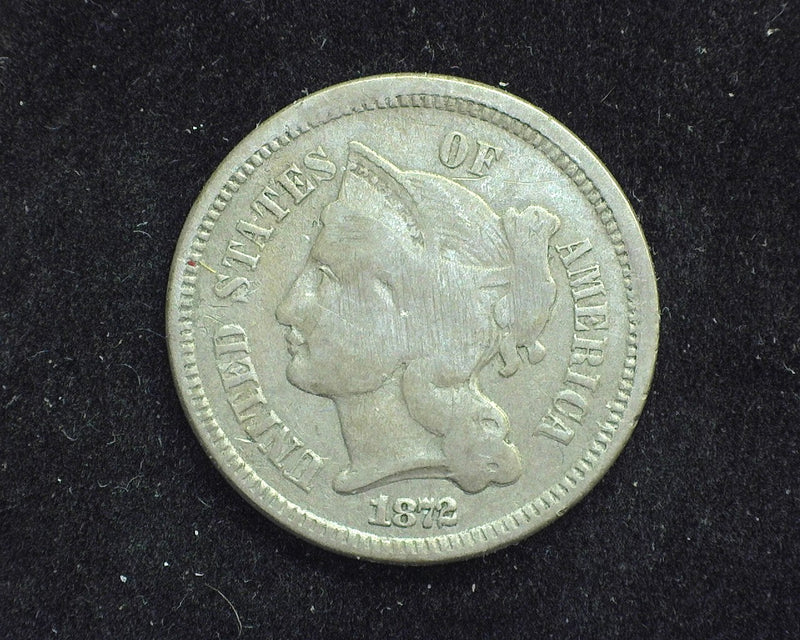1872 Three Cent Nickel VG - US Coin