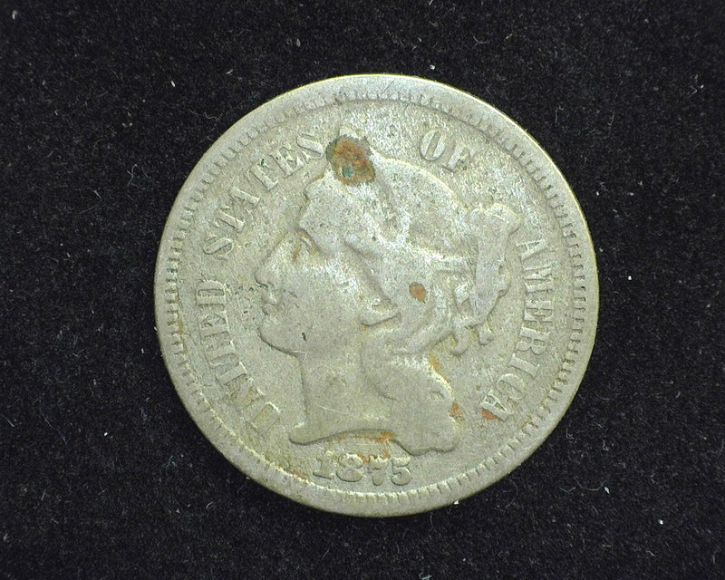 1875 Three Cent Nickel VG Spot - US Coin