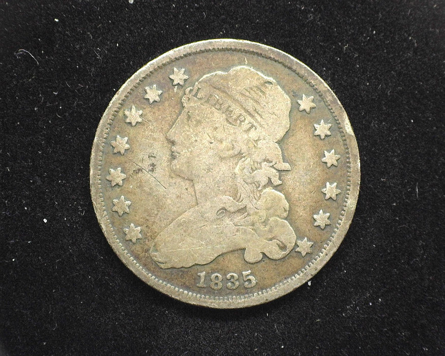 1835 Capped Bust Quarter VG Sratching - US Coin
