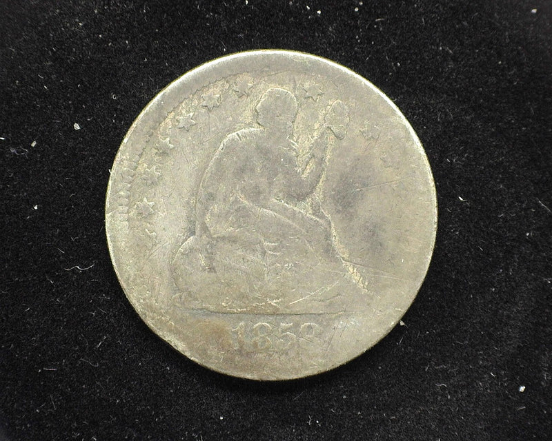 1858 Liberty Seated Quarter G - US Coin