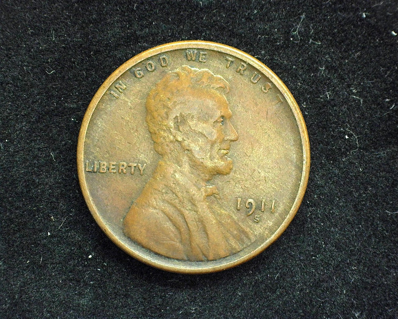 1911 S Lincoln Wheat Penny/Cent F/VF - US Coin