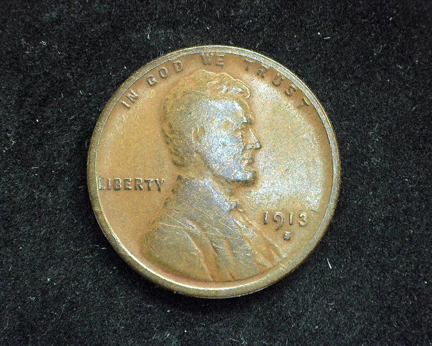 1913 S Lincoln Wheat Penny/Cent VG - US Coin