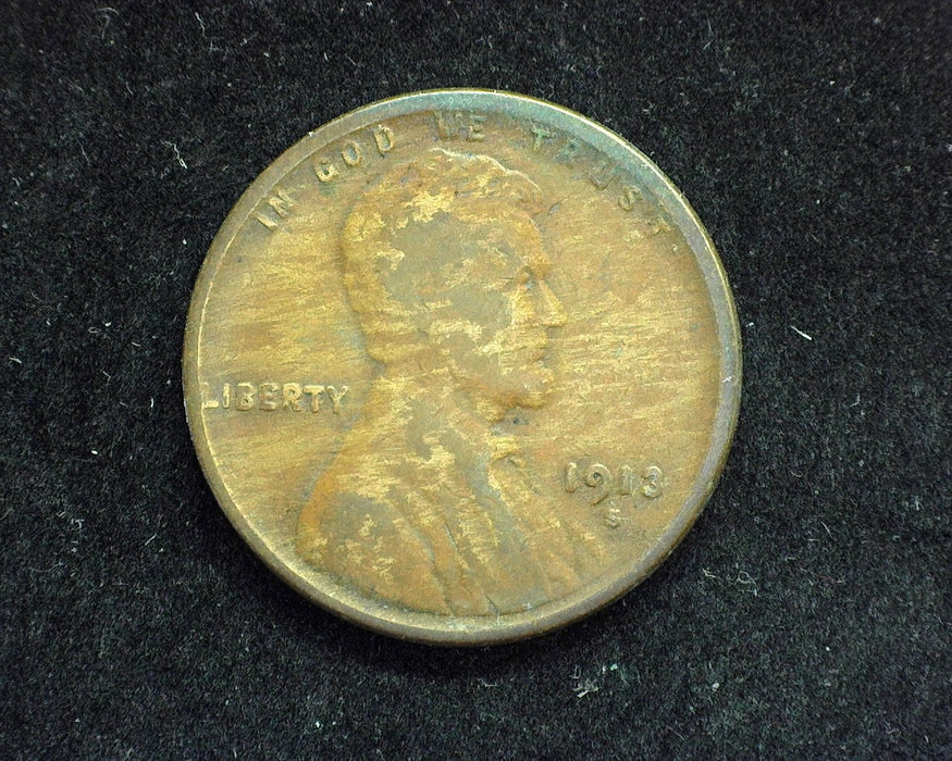 1913 S Lincoln Wheat Penny/Cent G/VG - US Coin