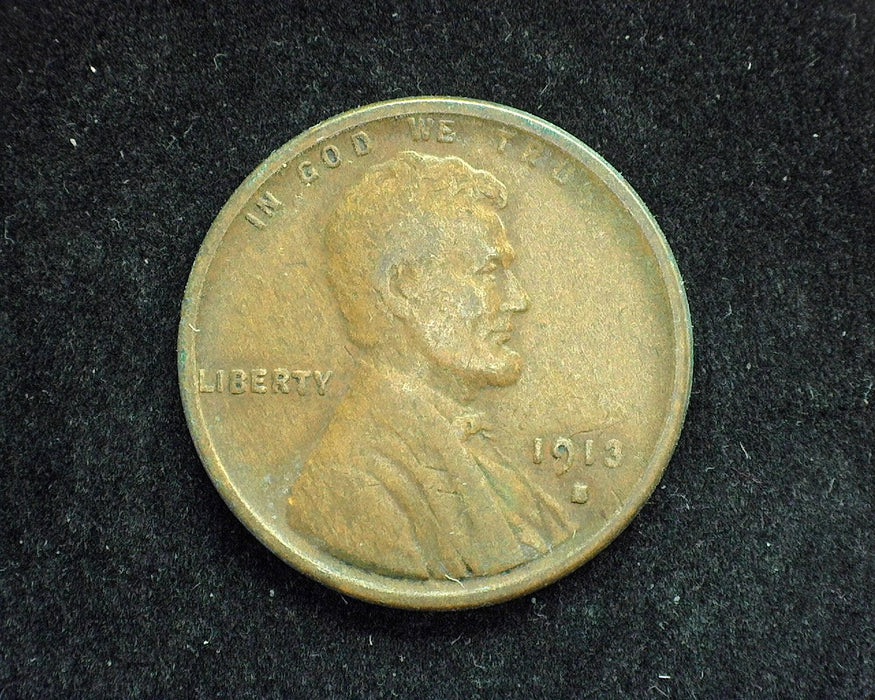 1913 S Lincoln Wheat Penny/Cent VG - US Coin