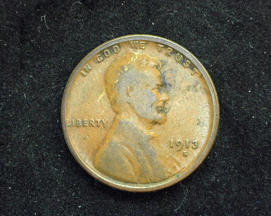 1913 S Lincoln Wheat Penny/Cent G/VG - US Coin