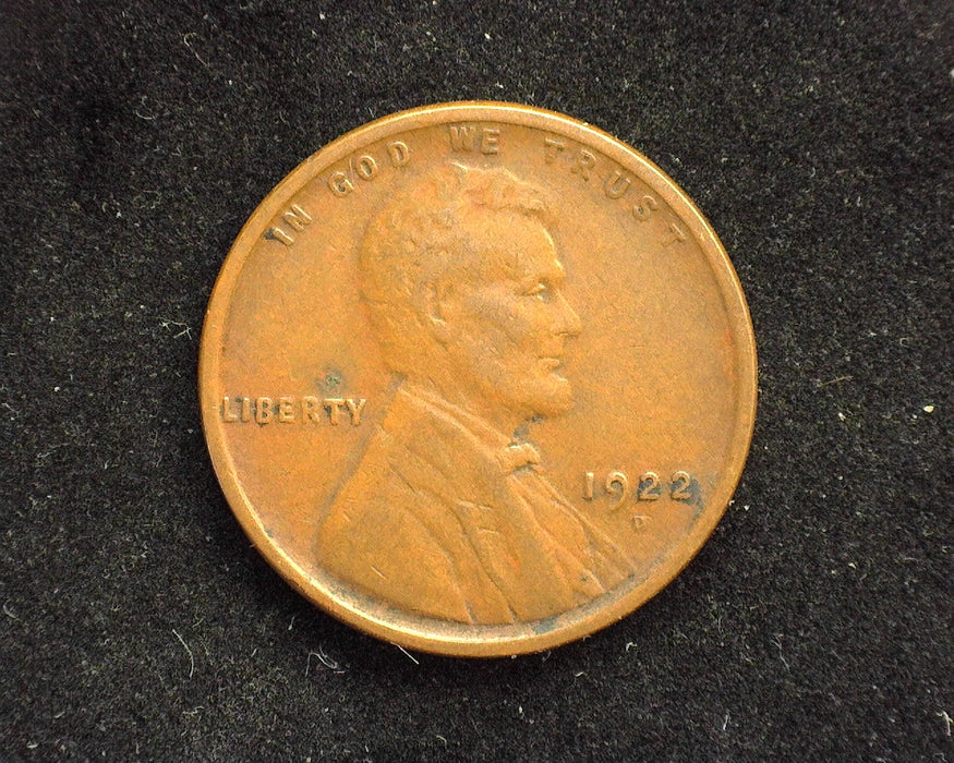 1922 D Lincoln Wheat Penny/Cent F/VF - US Coin