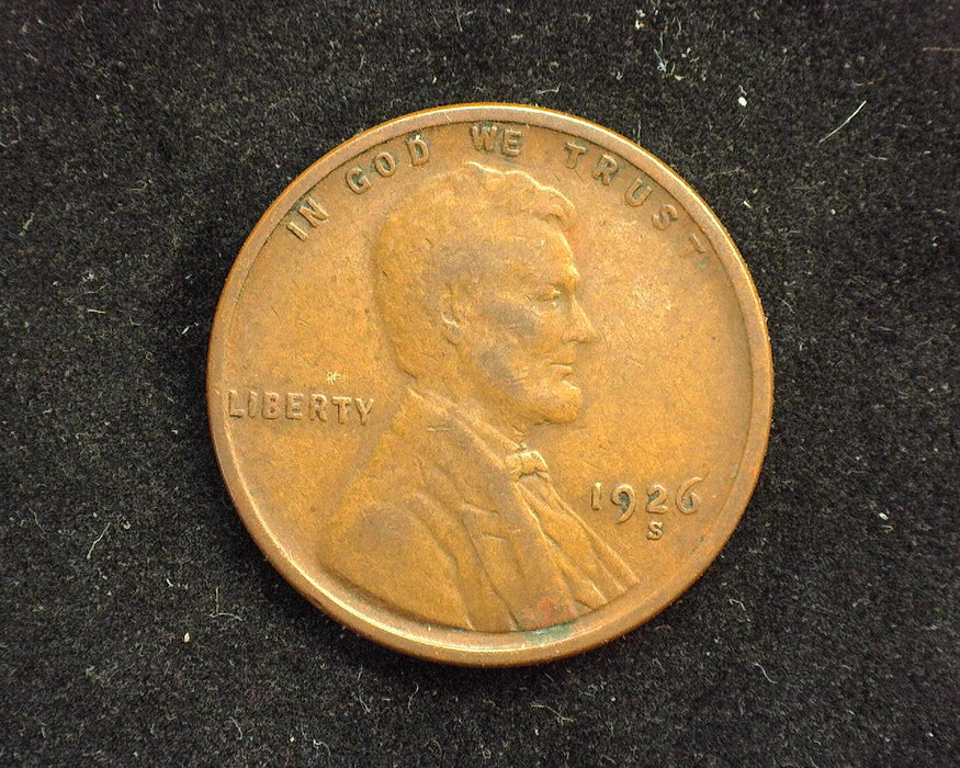 1926 S Lincoln Wheat Penny/Cent F - US Coin