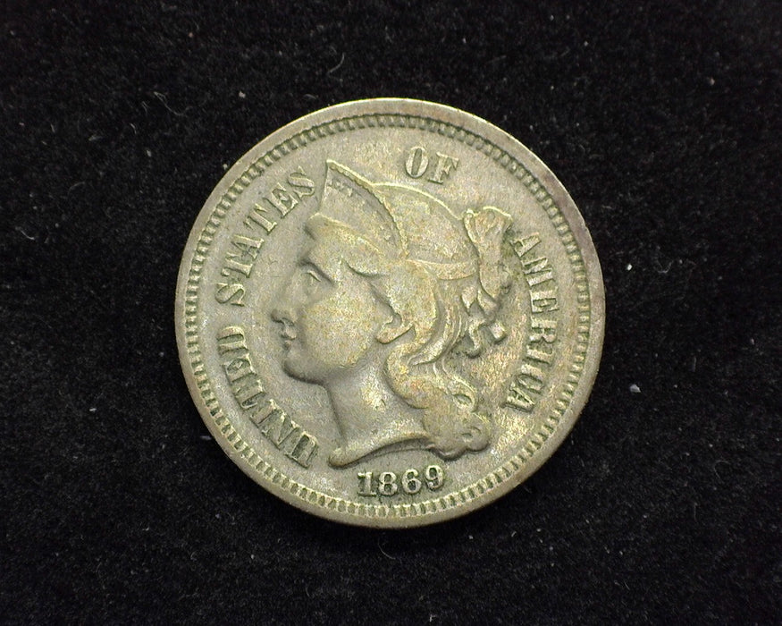 1869 Three Cent Nickel F - US Coin