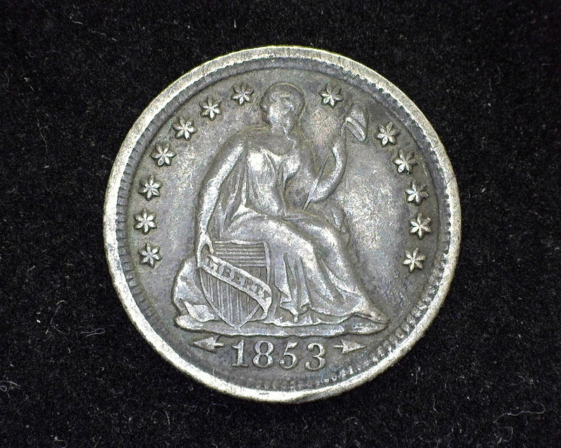 1853 O Arrows Liberty Seated Half Dime F - US Coin