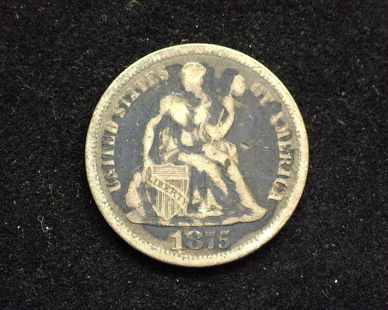1875 Liberty Seated Dime F - US Coin