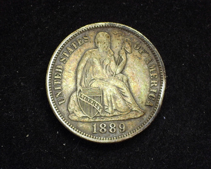 1889 Liberty Seated Dime VF Rim hit - US Coin