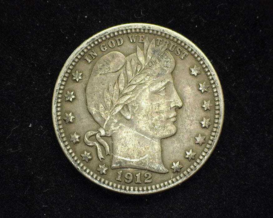 1912 Barber Quarter XF Scratches - US Coin