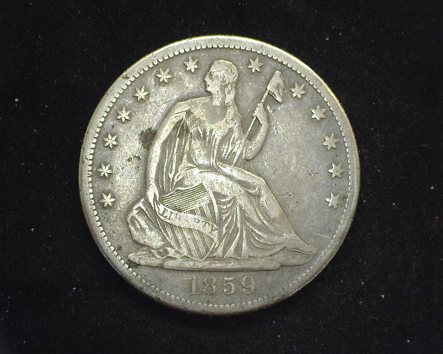 1859 S Liberty Seated Half Dollar VG/F - US Coin