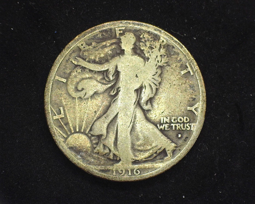 1916 D Liberty Walking Half Dollar VG - US Coin