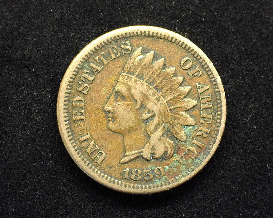 1859 Indian Head Penny/Cent F - US Coin