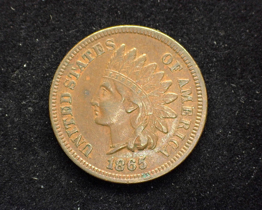1865 Plain 5 Indian Head Penny/Cent XF - US Coin